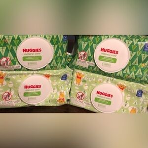 Huggies Natural Care Baby Wipes Sensitive Skin Safe Unscented 4 Pop Top Packs